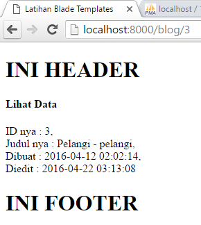 hasil pemanggilan iid route laravel